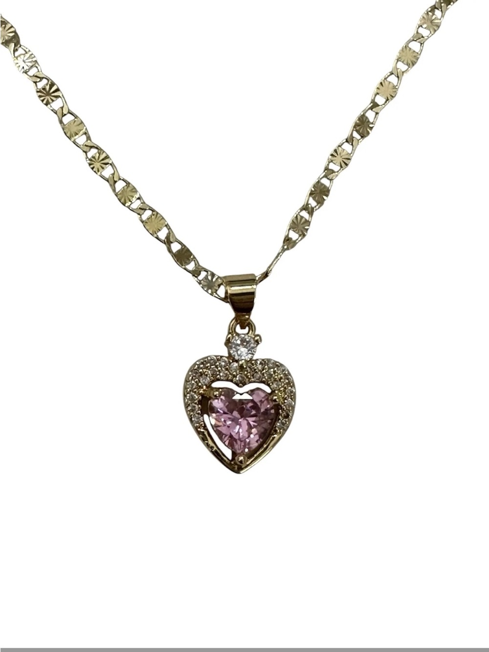 18K GF Chain & Moissanite Pendant Necklace